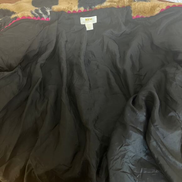Maeve Faux Fur Zebra And Black Heart Print Coat Size S - Picture 5 of 12